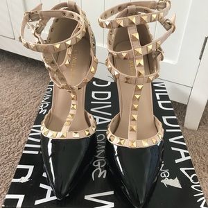 Wild diva black and beige pumps. Worn once.
